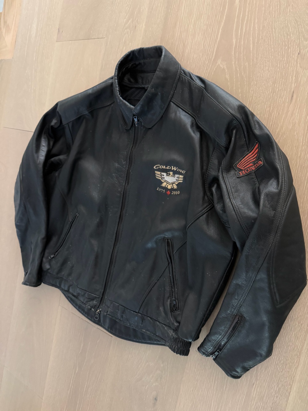 Honda vintage Gold Wing Black Leather Riding Jacket